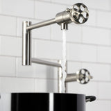 Webb Two-Handle 1-Hole Deck Mount Pot Filler Faucet with Knurled Handle