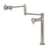 Webb Two-Handle 1-Hole Deck Mount Pot Filler Faucet with Knurled Handle