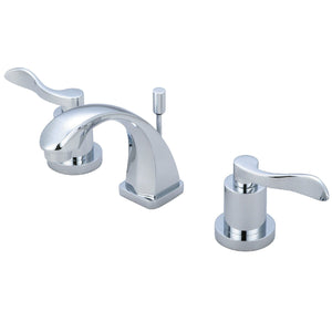 NuWave Two-Handle 3-Hole Deck Mount Widespread Bathroom Faucet with Brass Pop-Up Drain