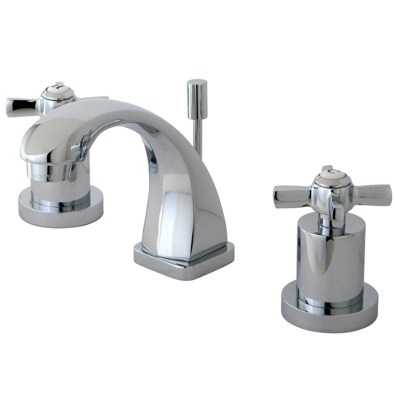 Millennium Two-Handle 3-Hole Deck Mount Widespread Bathroom Faucet with Brass Pop-Up