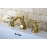 Millennium Two-Handle 3-Hole Deck Mount Widespread Bathroom Faucet with Brass Pop-Up