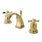 Millennium Two-Handle 3-Hole Deck Mount Widespread Bathroom Faucet with Brass Pop-Up