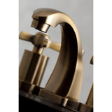 Millennium Two-Handle 3-Hole Deck Mount Widespread Bathroom Faucet with Brass Pop-Up
