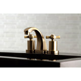 Millennium Two-Handle 3-Hole Deck Mount Widespread Bathroom Faucet with Brass Pop-Up