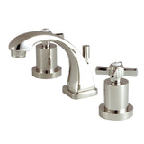 Millennium Two-Handle 3-Hole Deck Mount Widespread Bathroom Faucet with Brass Pop-Up