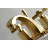 Millennium Two-Handle 3-Hole Deck Mount Widespread Bathroom Faucet with Brass Pop-Up