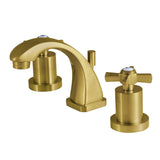 Millennium Two-Handle 3-Hole Deck Mount Widespread Bathroom Faucet with Brass Pop-Up
