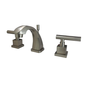 Claremont Two-Handle 3-Hole Deck Mount Widespread Bathroom Faucet with Brass Pop-Up