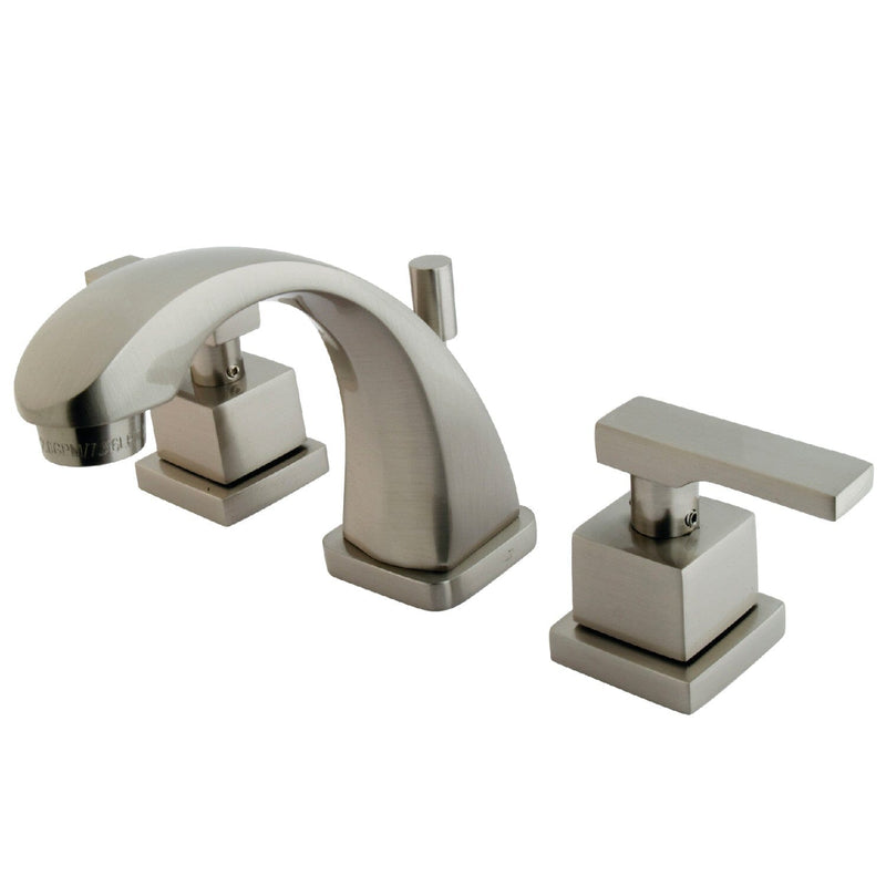 Executive Two-Handle 3-Hole Deck Mount Widespread Bathroom Faucet with Brass Pop-Up Drain