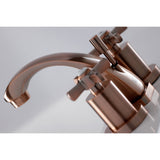 Millennium Two-Handle 3-Hole Deck Mount Widespread Bathroom Faucet with Brass Pop-Up