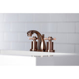 Millennium Two-Handle 3-Hole Deck Mount Widespread Bathroom Faucet with Brass Pop-Up