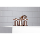 Millennium Two-Handle 3-Hole Deck Mount Widespread Bathroom Faucet with Brass Pop-Up