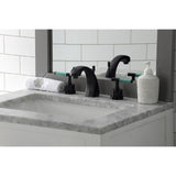 Kaiser Two-Handle 3-Hole Deck Mount Widespread Bathroom Faucet with Brass Pop-Up Drain