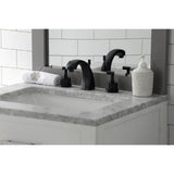 Kaiser Two-Handle 3-Hole Deck Mount Widespread Bathroom Faucet with Brass Pop-Up Drain