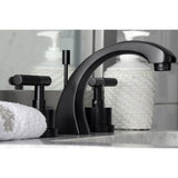 Kaiser Two-Handle 3-Hole Deck Mount Widespread Bathroom Faucet with Brass Pop-Up Drain