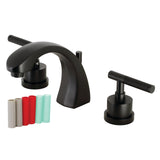 Kaiser Two-Handle 3-Hole Deck Mount Widespread Bathroom Faucet with Brass Pop-Up Drain