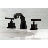 Claremont Two-Handle 3-Hole Deck Mount Widespread Bathroom Faucet with Brass Pop-Up
