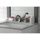 Kaiser Two-Handle 3-Hole Deck Mount Widespread Bathroom Faucet with Brass Pop-Up Drain