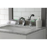 Kaiser Two-Handle 3-Hole Deck Mount Widespread Bathroom Faucet with Brass Pop-Up Drain