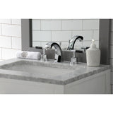 Kaiser Two-Handle 3-Hole Deck Mount Widespread Bathroom Faucet with Brass Pop-Up Drain