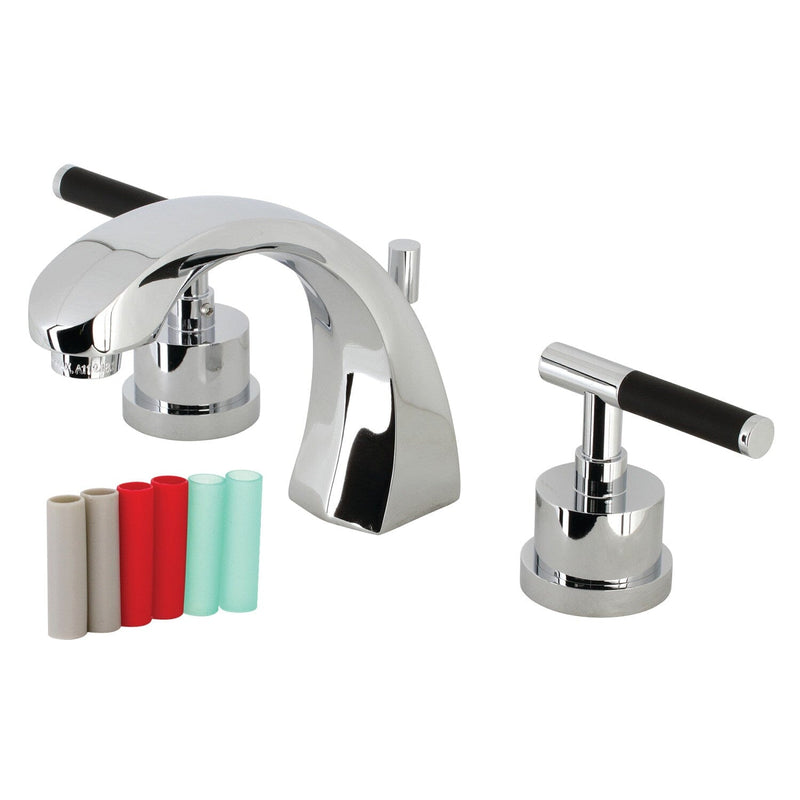 Kaiser Two-Handle 3-Hole Deck Mount Widespread Bathroom Faucet with Brass Pop-Up Drain