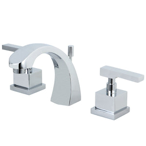 Executive Two-Handle 3-Hole Deck Mount Widespread Bathroom Faucet with Brass Pop-Up