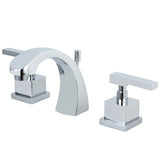 Executive Two-Handle 3-Hole Deck Mount Widespread Bathroom Faucet with Brass Pop-Up