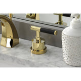 Kaiser Two-Handle 3-Hole Deck Mount Widespread Bathroom Faucet with Brass Pop-Up Drain