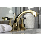 Kaiser Two-Handle 3-Hole Deck Mount Widespread Bathroom Faucet with Brass Pop-Up Drain