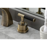 Kaiser Two-Handle 3-Hole Deck Mount Widespread Bathroom Faucet with Brass Pop-Up Drain