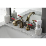 Kaiser Two-Handle 3-Hole Deck Mount Widespread Bathroom Faucet with Brass Pop-Up Drain