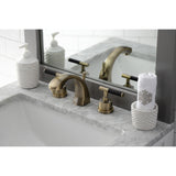 Kaiser Two-Handle 3-Hole Deck Mount Widespread Bathroom Faucet with Brass Pop-Up Drain