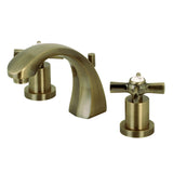 Millennium Two-Handle 3-Hole Deck Mount Widespread Bathroom Faucet with Brass Pop-Up