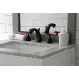 Kaiser Two-Handle 3-Hole Deck Mount Widespread Bathroom Faucet with Brass Pop-Up Drain