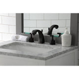 Kaiser Two-Handle 3-Hole Deck Mount Widespread Bathroom Faucet with Brass Pop-Up Drain