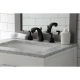 Kaiser Two-Handle 3-Hole Deck Mount Widespread Bathroom Faucet with Brass Pop-Up Drain