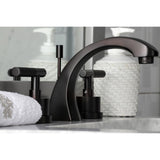 Kaiser Two-Handle 3-Hole Deck Mount Widespread Bathroom Faucet with Brass Pop-Up Drain
