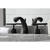 Kaiser Two-Handle 3-Hole Deck Mount Widespread Bathroom Faucet with Brass Pop-Up Drain