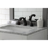 Kaiser Two-Handle 3-Hole Deck Mount Widespread Bathroom Faucet with Brass Pop-Up Drain