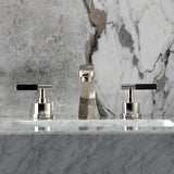 Kaiser Two-Handle 3-Hole Deck Mount Widespread Bathroom Faucet with Brass Pop-Up Drain
