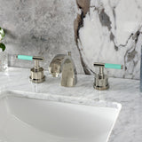 Kaiser Two-Handle 3-Hole Deck Mount Widespread Bathroom Faucet with Brass Pop-Up Drain