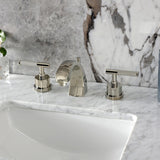 Kaiser Two-Handle 3-Hole Deck Mount Widespread Bathroom Faucet with Brass Pop-Up Drain