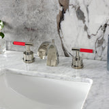 Kaiser Two-Handle 3-Hole Deck Mount Widespread Bathroom Faucet with Brass Pop-Up Drain