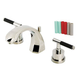 Kaiser Two-Handle 3-Hole Deck Mount Widespread Bathroom Faucet with Brass Pop-Up Drain