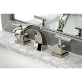 Claremont Two-Handle 3-Hole Deck Mount Widespread Bathroom Faucet with Brass Pop-Up