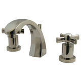 Millennium Two-Handle 3-Hole Deck Mount Widespread Bathroom Faucet with Brass Pop-Up