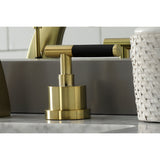 Kaiser Two-Handle 3-Hole Deck Mount Widespread Bathroom Faucet with Brass Pop-Up Drain