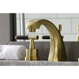 Kaiser Two-Handle 3-Hole Deck Mount Widespread Bathroom Faucet with Brass Pop-Up Drain
