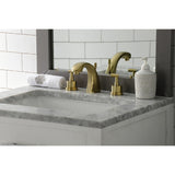 Kaiser Two-Handle 3-Hole Deck Mount Widespread Bathroom Faucet with Brass Pop-Up Drain
