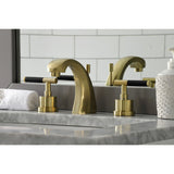 Kaiser Two-Handle 3-Hole Deck Mount Widespread Bathroom Faucet with Brass Pop-Up Drain